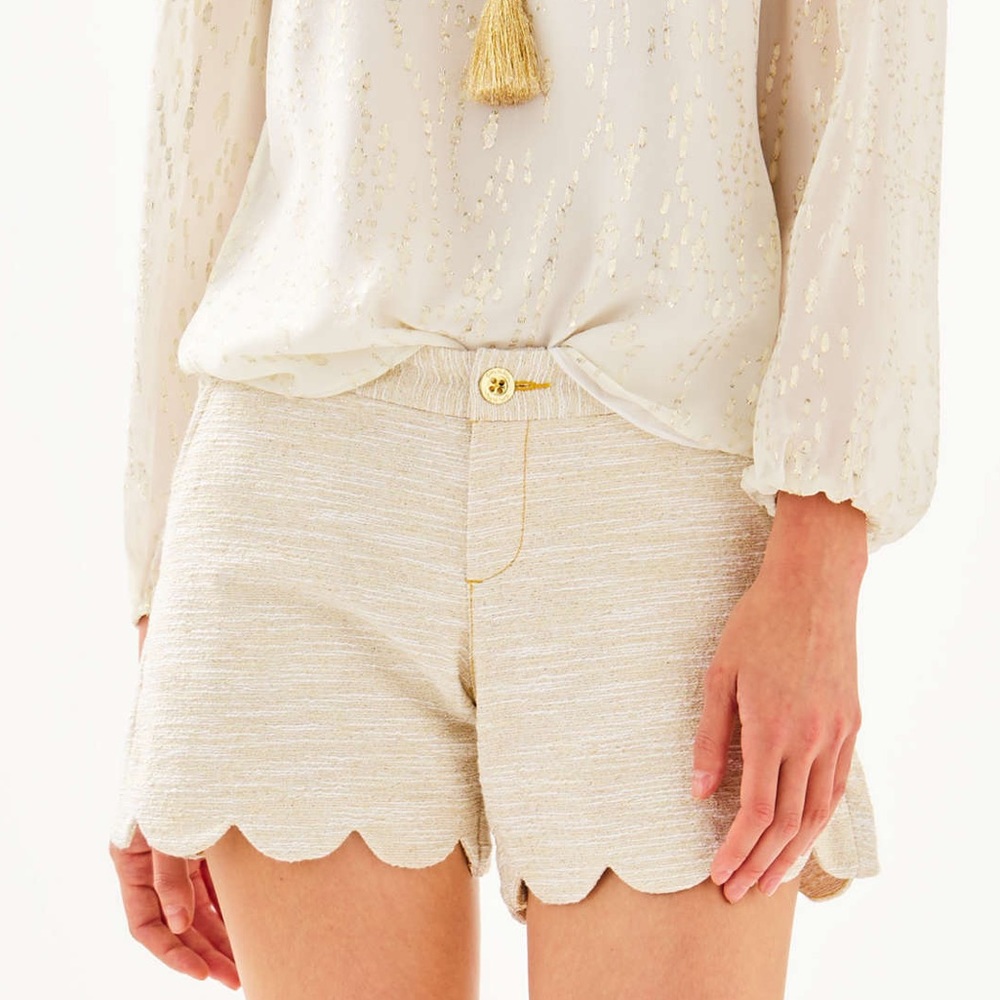 Lilly Pulitzer buttercup short gold metallic